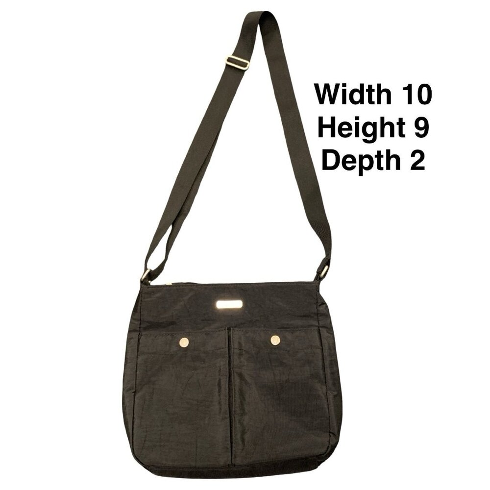 BAGGALLINI Snap It Crossbody Bag Black Nylon Medium Travel Messenger Summer